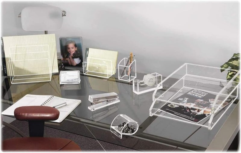 Kantek Clear Acrylic Desk Stapler - Heavy Duty Office Organizer with Non-Skid Feet - Image 2